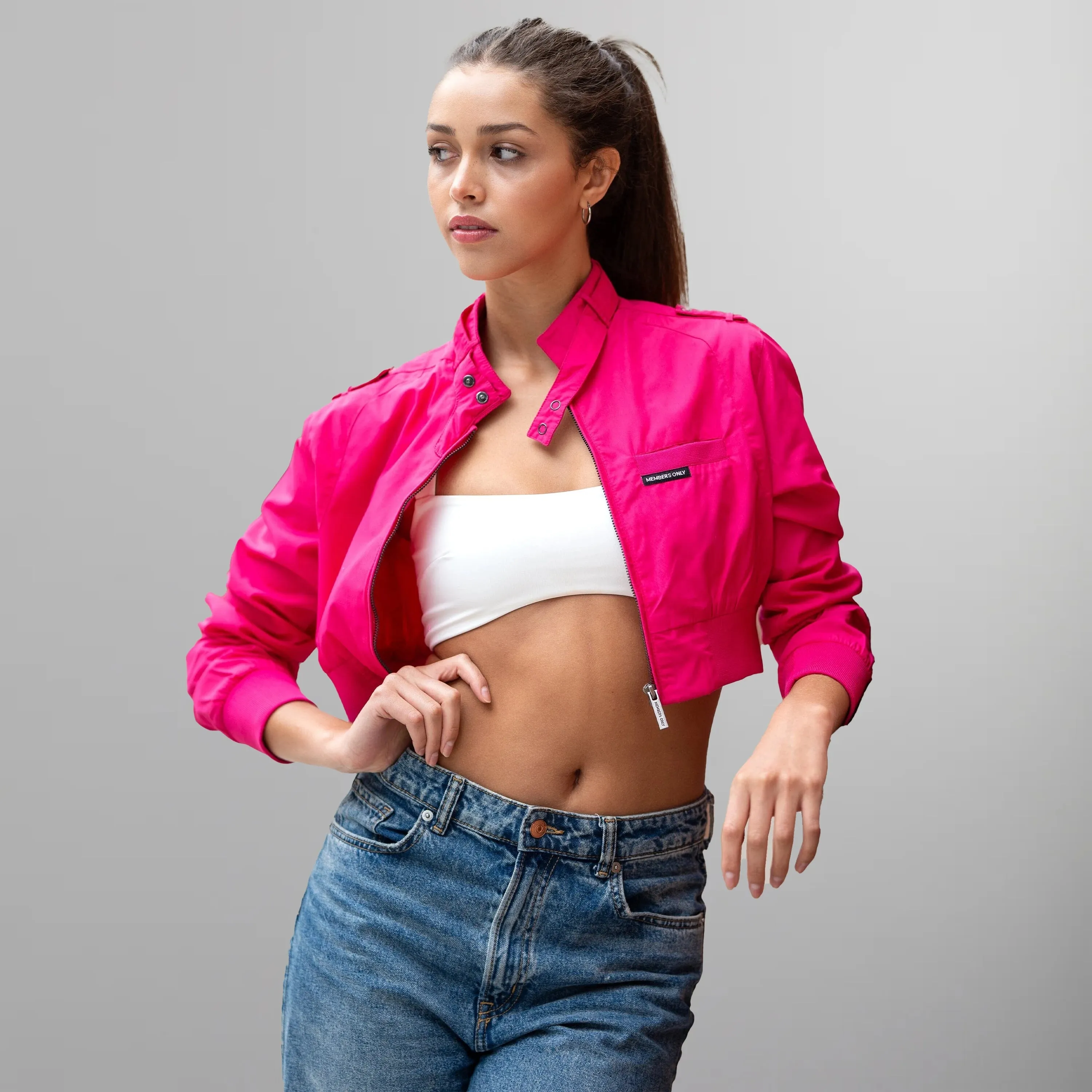 Women's Mini Cropped Racer Jacket