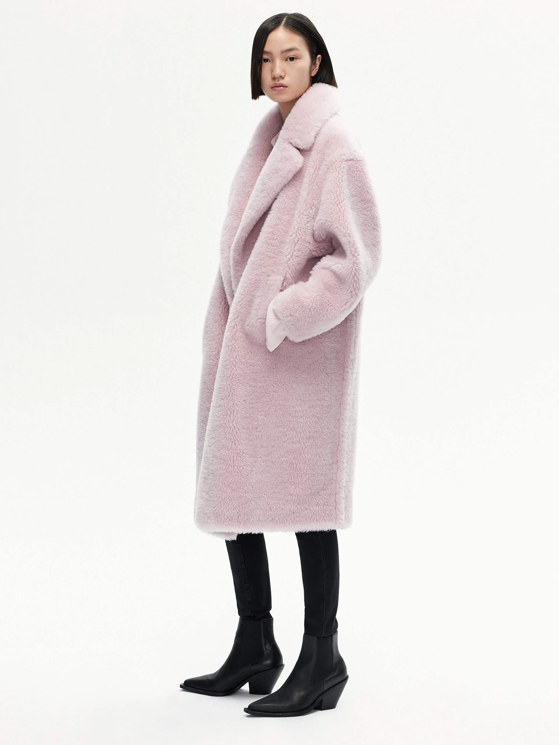 Wool Blend Teddy Coat