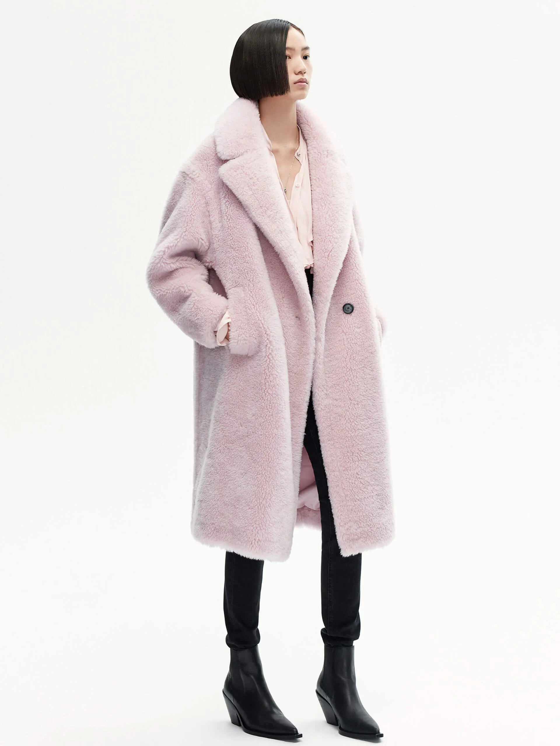 Wool Blend Teddy Coat