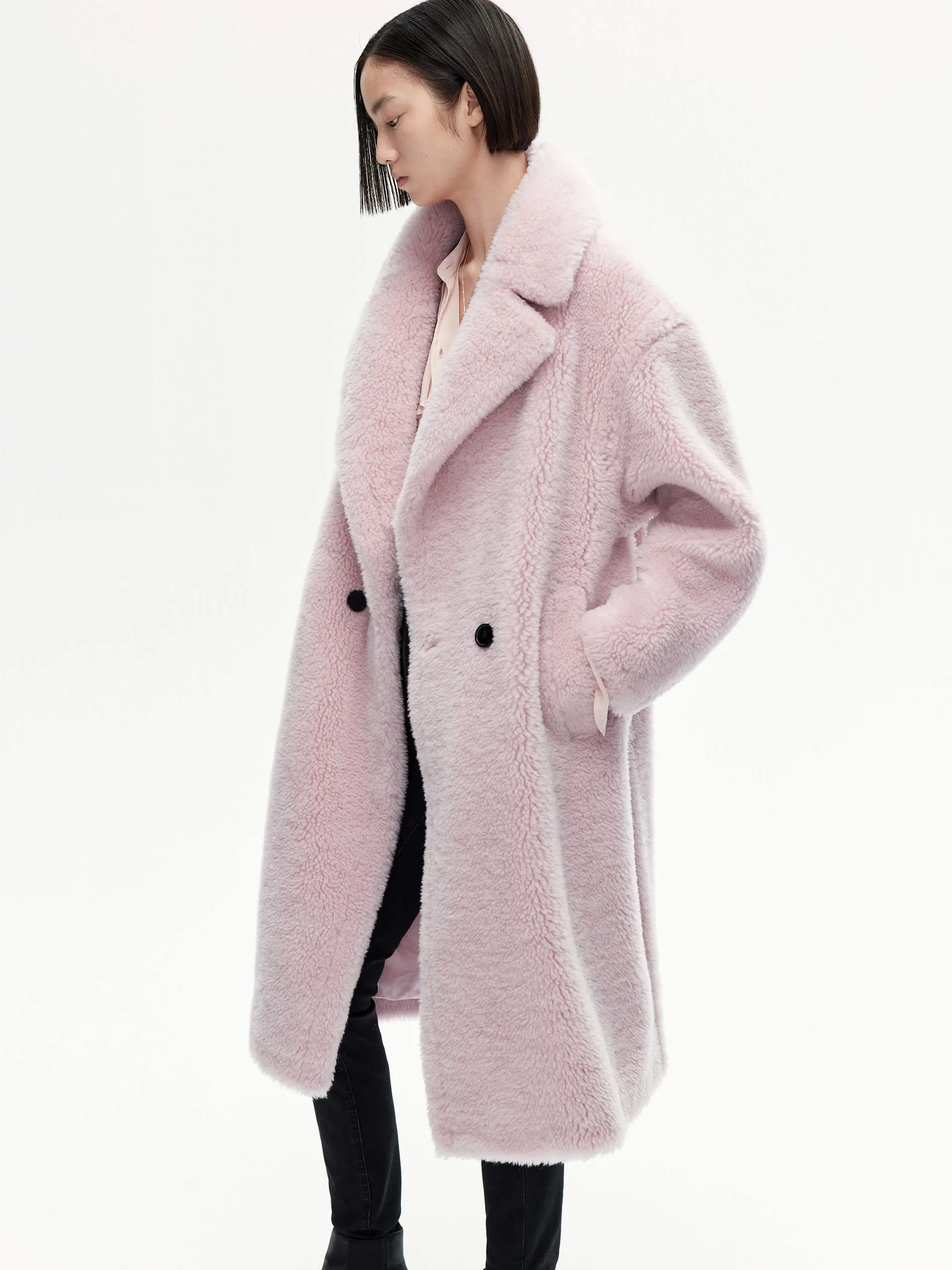 Wool Blend Teddy Coat