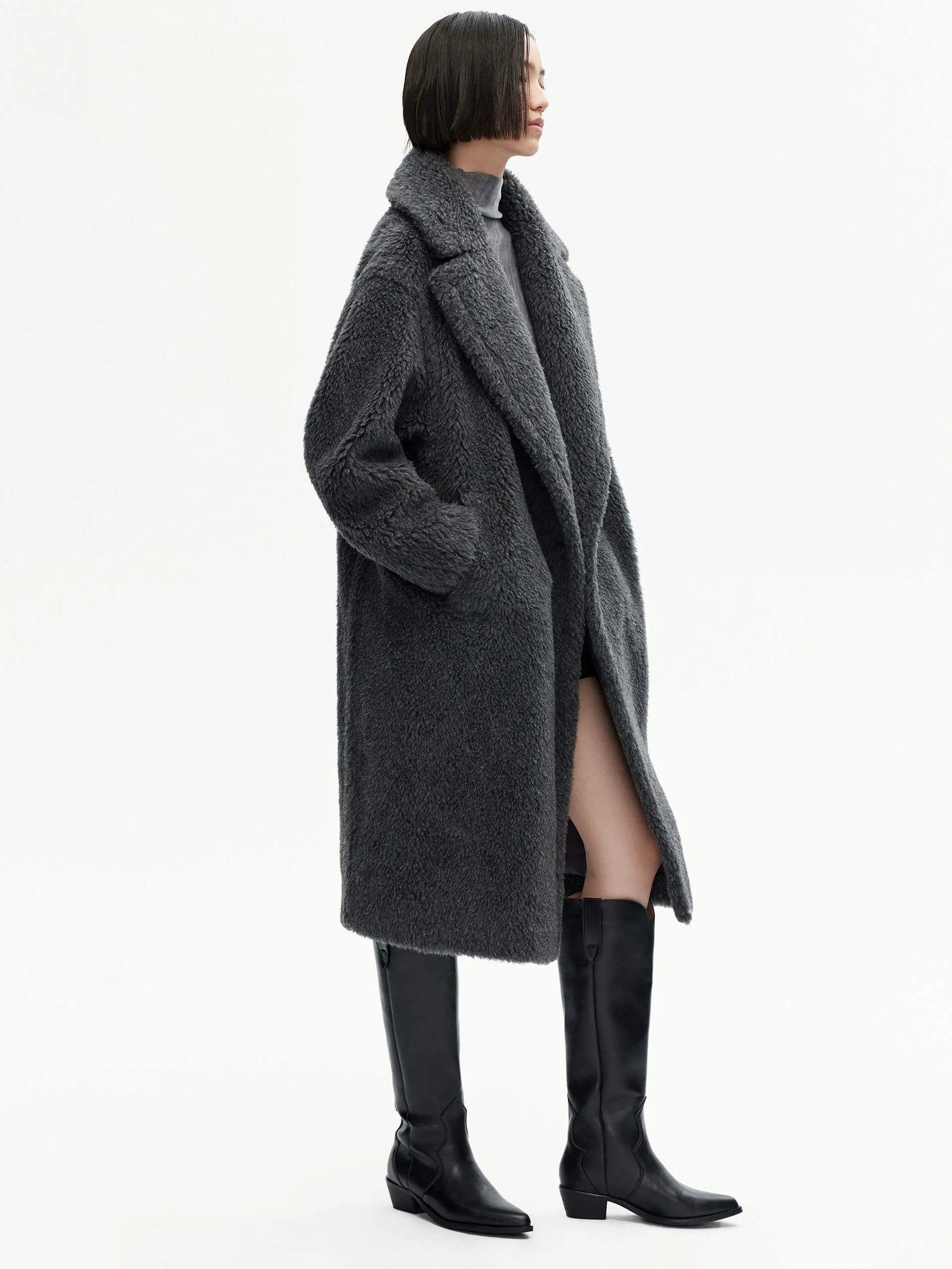 Wool Blend Teddy Coat