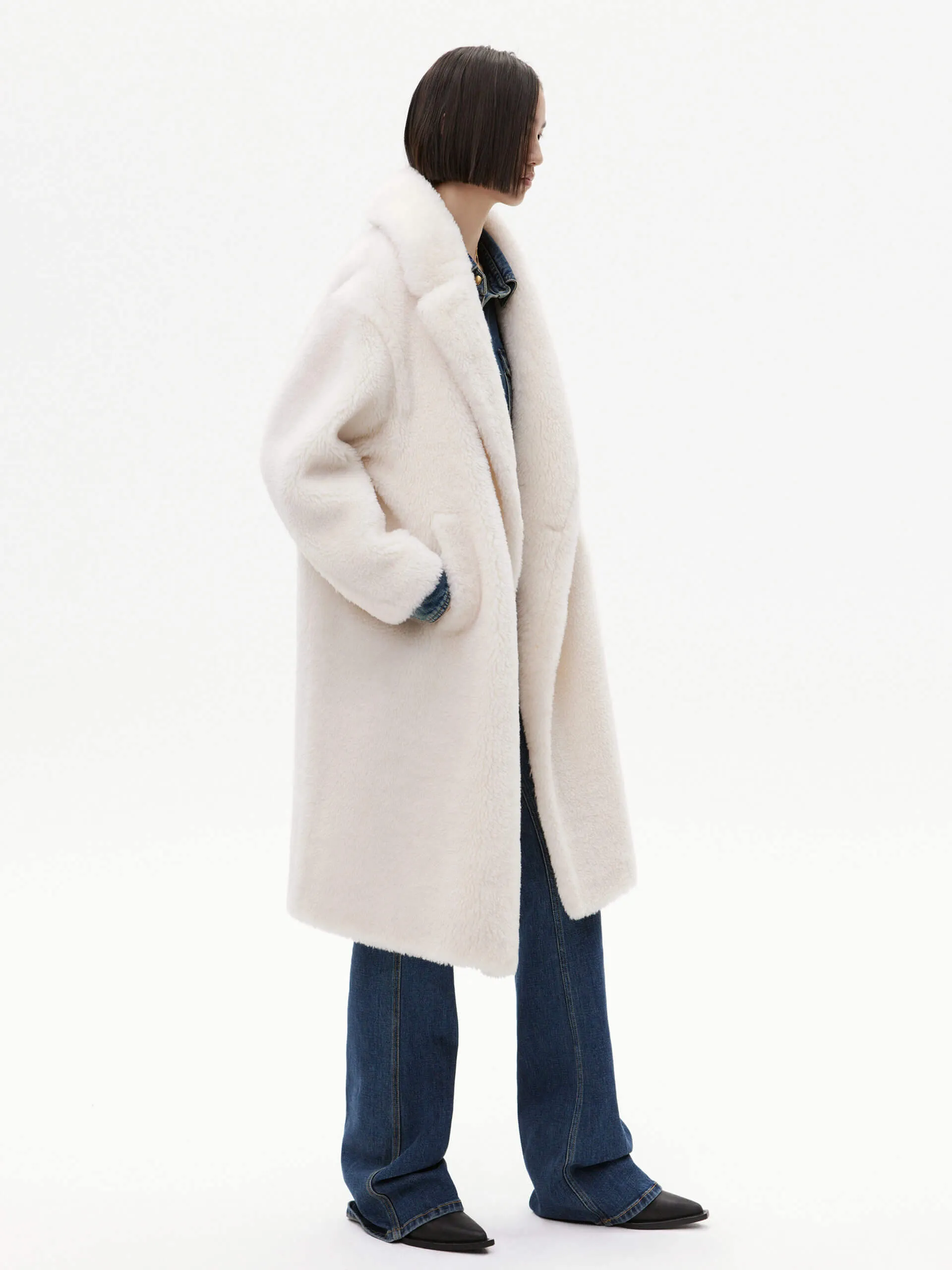 Wool Blend Teddy Coat