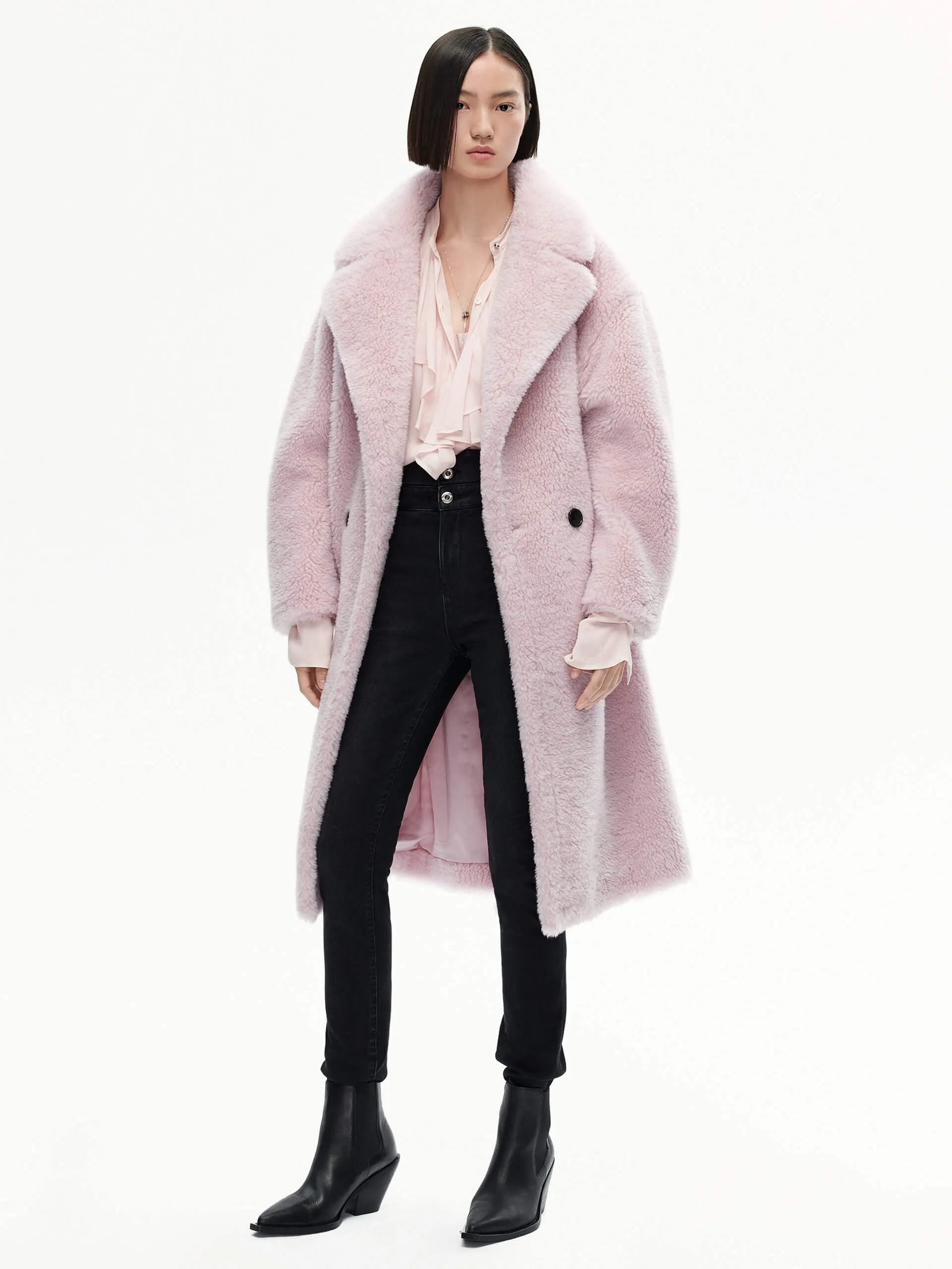 Wool Blend Teddy Coat