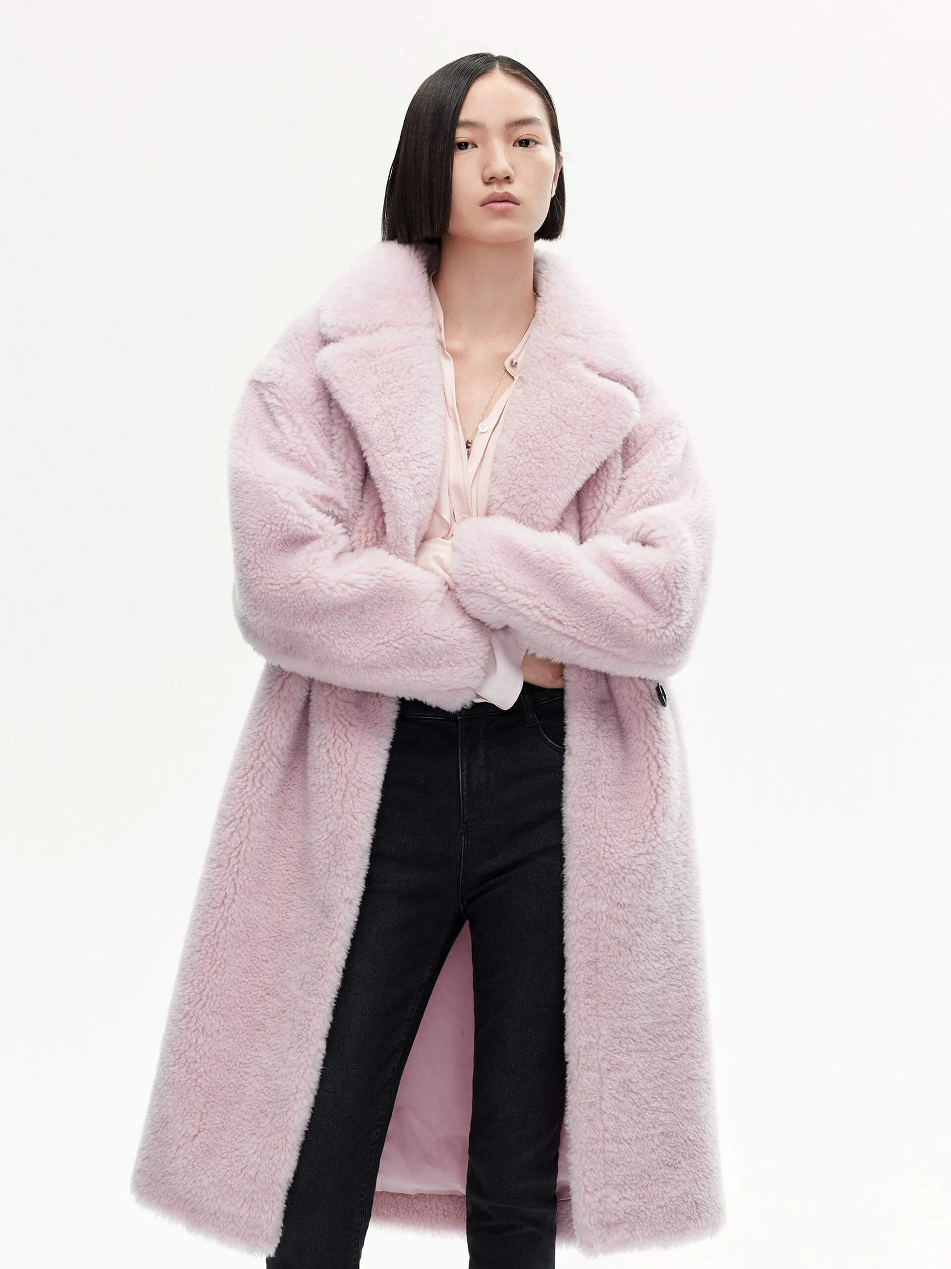 Wool Blend Teddy Coat