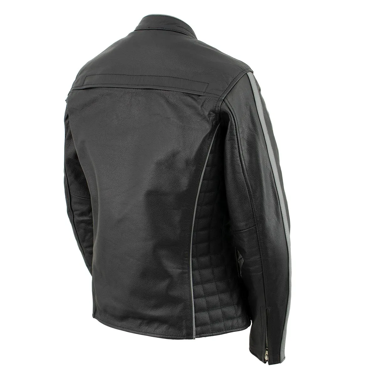 Xelement B7065 Women’s ‘Silver Fox’ Black with Silver Multi Vented Leather Motorcycle Jacket