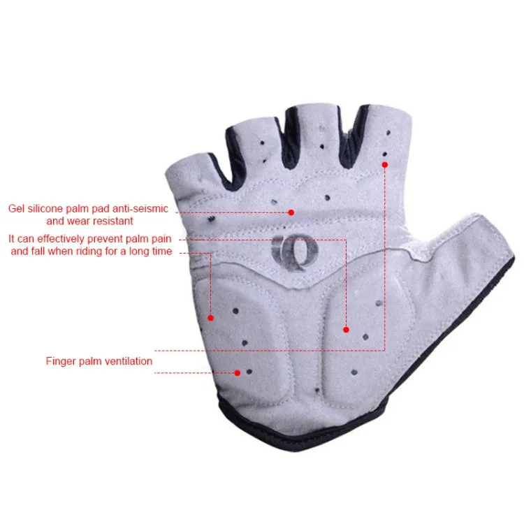 YIZIMI Anti-shock Half-finger Gloves Cycling Silicone Short Finger Gloves, Size: XL(Black Gray)