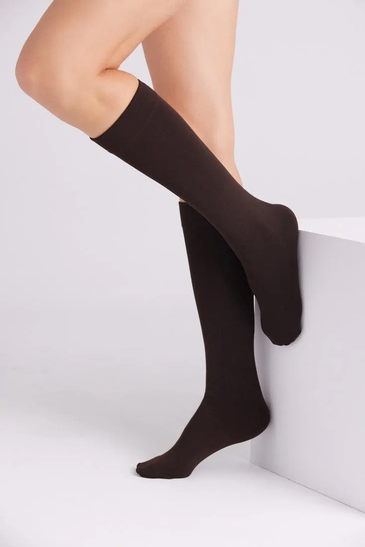 Ysabel Mora Opaque Thermal Fleece Lined Knee Highs 140 Denier