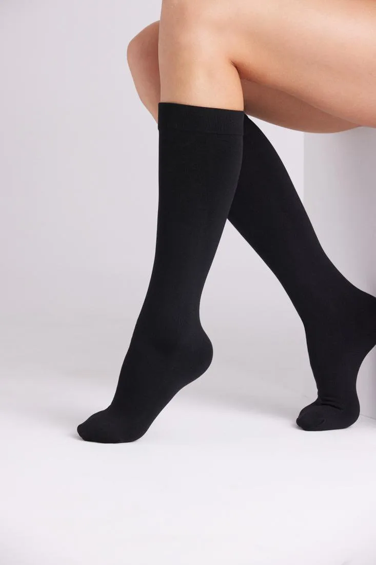 Ysabel Mora Opaque Thermal Fleece Lined Knee Highs 140 Denier