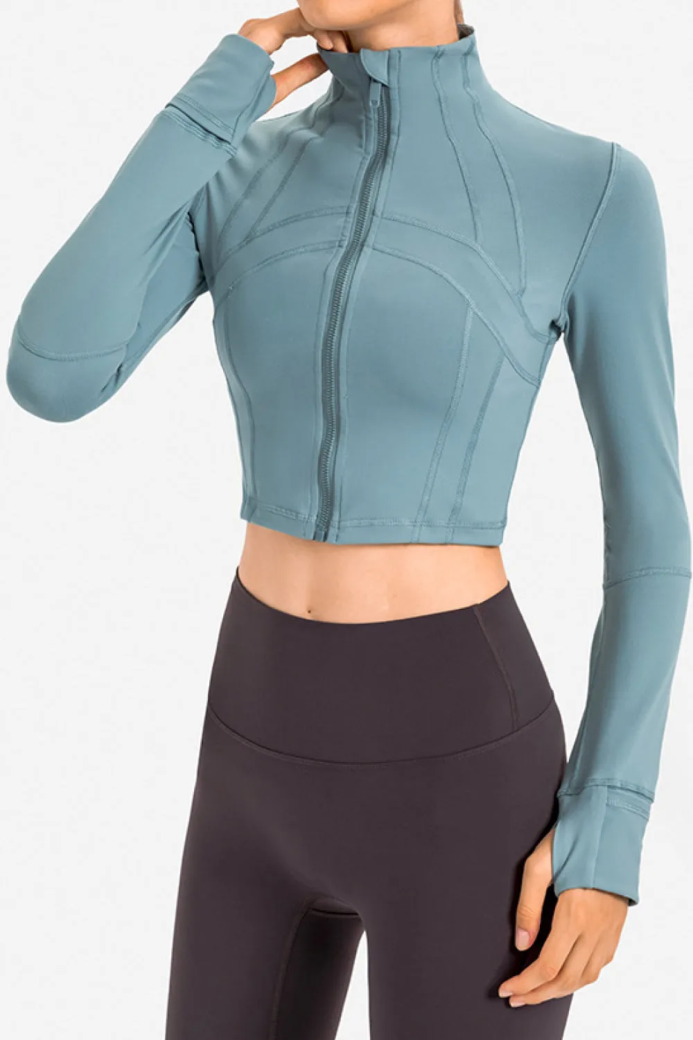 Zip Front  Cropped Sports Jacket